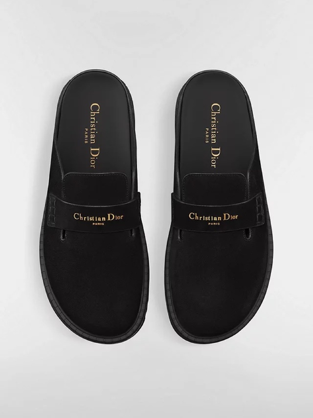 Christian Dior Black Suede Boy Mule Slides Size 36